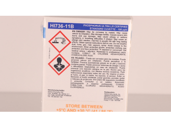 Solutions étalons phosphore, gamme étroite (eau de mer) HI736-11 HANNA