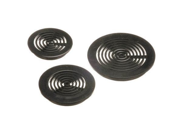 Griglie rotonde in PVC nero