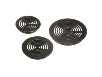 Rejillas redondas de PVC negro