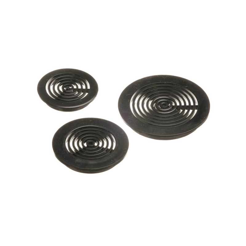 Rejillas redondas de PVC negro