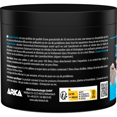 Zeopure Powder - Zeolita 50 micrones (250 g, 500 ml) ARKA
