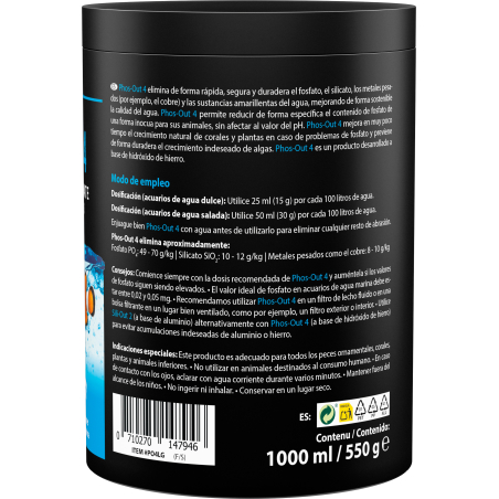 Phos-Out 4 Granule - Iron Hydroxide Phosphate Remover (550 g, 1000 ml) ARKA