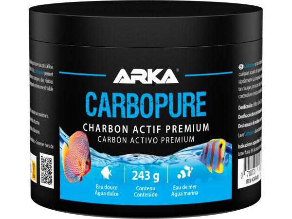 Carbopure - Carbón activado en pellets, activado con vapor y lavado con ácido (243 g, 500 ml) ARKA