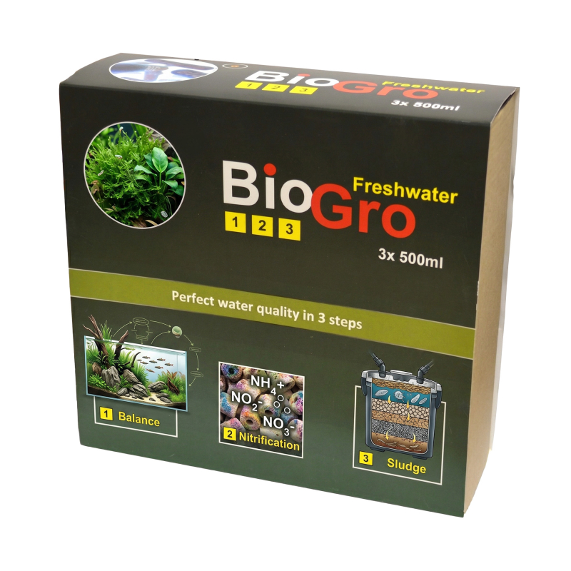 DVH - Conjunto de 3x 500 ml de bacterias BioGro para Agua dulce