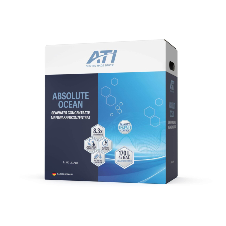 Vloeibaar zout absolute Ocean ATI 2 x 10,20 liter voor 170 liter zeewater (supplement van 10€ inclusief transport)