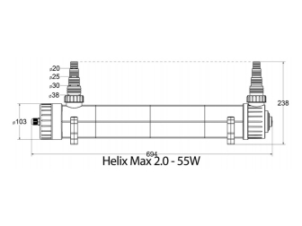 Stérilisateur 55 Watts UV-C aqua medic Helix Max 2.0 