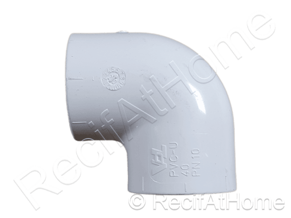 PVC Blanc Coude 90 degrés 50mm