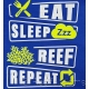 Sweat capuche EAT SLEEP REEF REPEAT ROYAL BLUE taille au choix