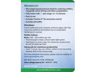 RG COMPLETE 177 ml Culture artemia et rotifère solution d'enrichissement