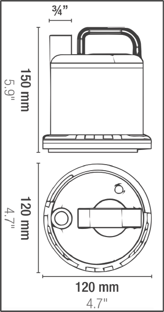 Dimensiones de la bomba Sicce Ultrazero Utility
